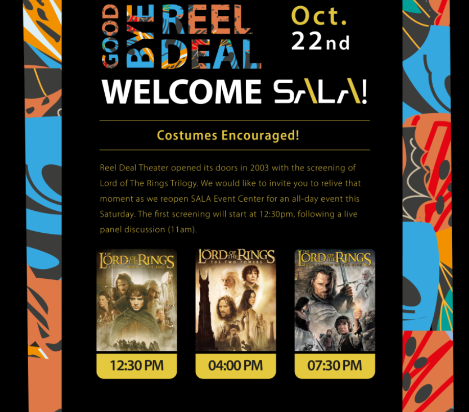 SALA To Show Lord Of The Rings Trilogy Saturday During