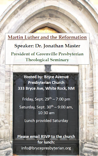 Bryce Avenue Presbyterian Church To Hold Conference On Martin Luther And The Reformation Sept. 29-30