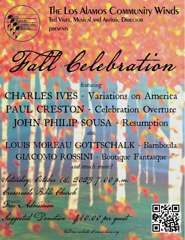 Community Winds Fall Celebration Concert Is Saturday, Oct. 14 - Vimarsana News