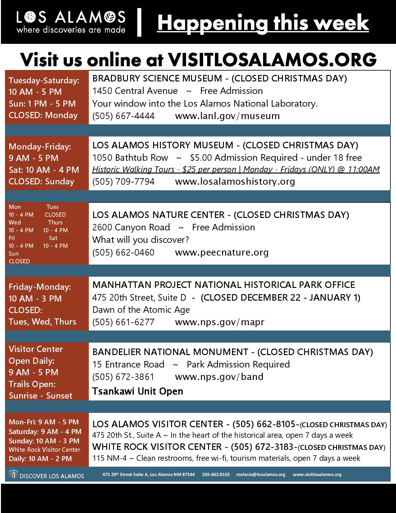 Happening This Week In Los Alamos