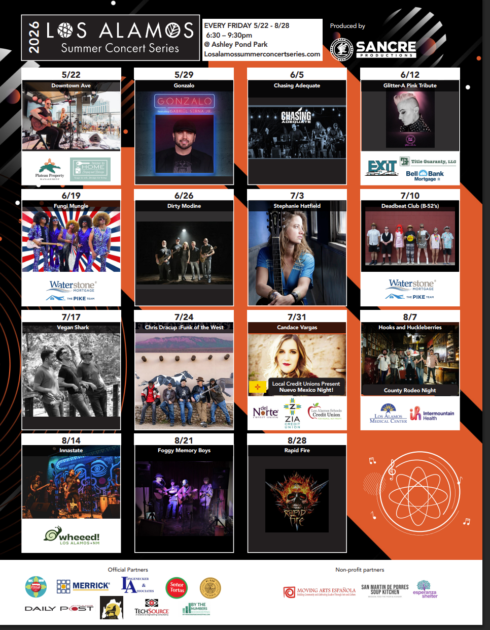 2026 Los Alamos Summer Concert Series Calendar Announced By Sancre Productions