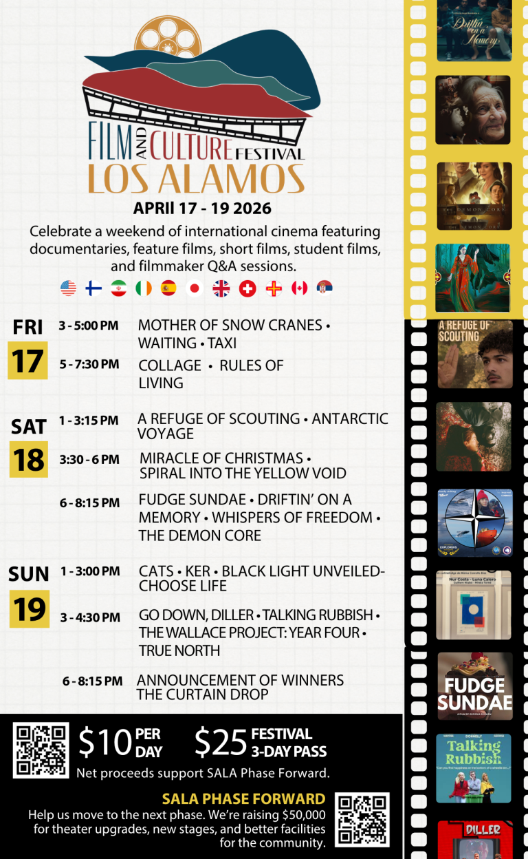 2026 Los Alamos Festival Of Film & Culture Set For April 17-19 At SALA Event Center: See Schedule And Trailers