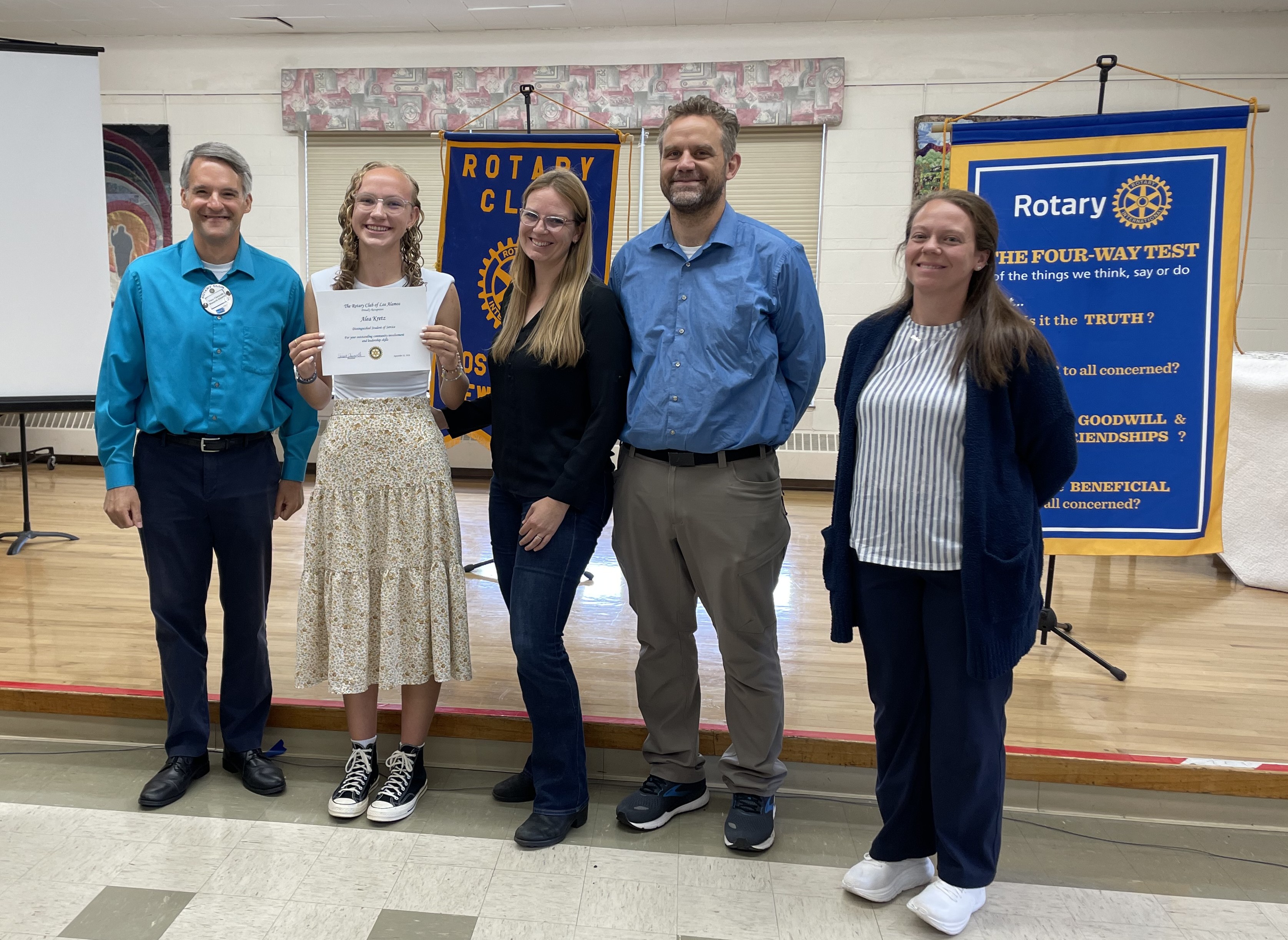LAHS Student Alea Kretz Honored As Distinguished Student Of Service By Rotary Club