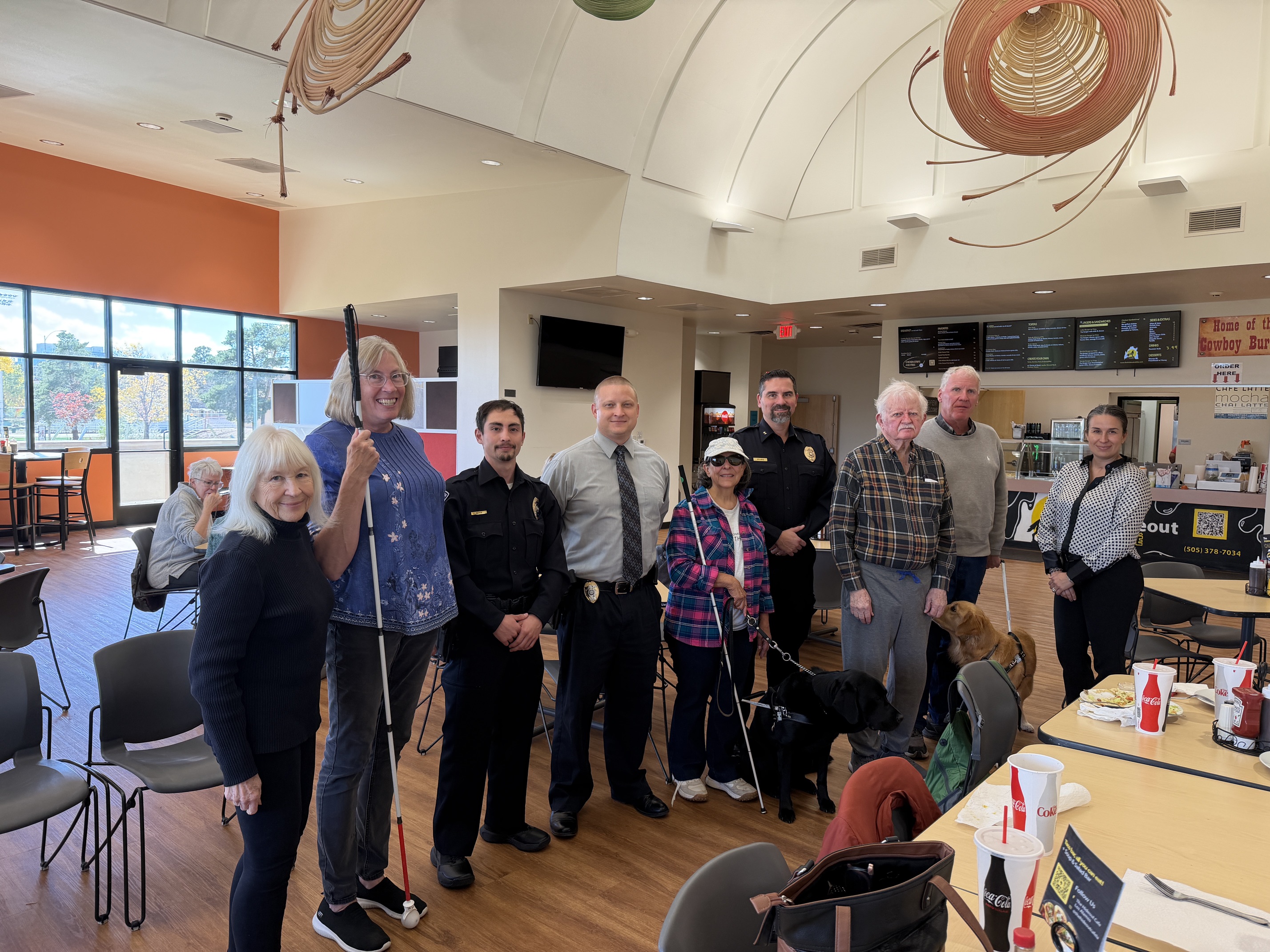 Canes & Canines Group Joined By LAPD Officers For White Cane Awareness Day Lunch At The Hideout Cafe