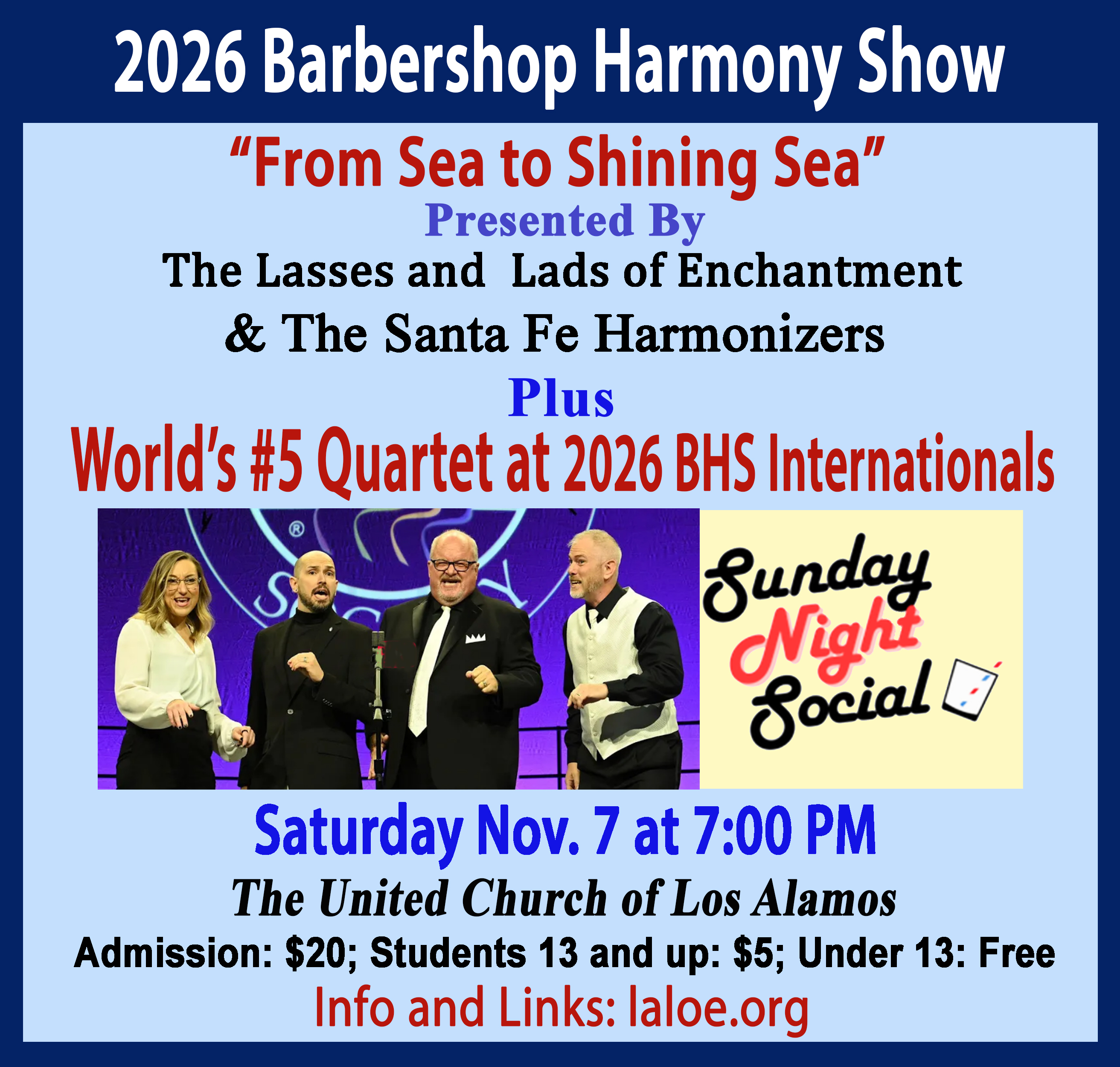 2026 Barbershop Harmony Show ‘From Sea To Shining Sea’ Set For Nov. 7