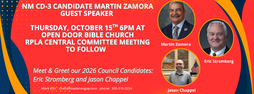 CD-3 Candidate Martin Zamora Is Guest Speaker For Thursday, Oct. 15 RPLA Meeting