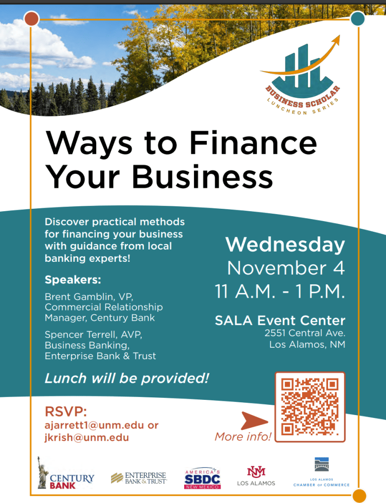 Business Scholar Luncheon Series Presents ‘Ways to Finance Your Business’ Nov. 4 At SALA