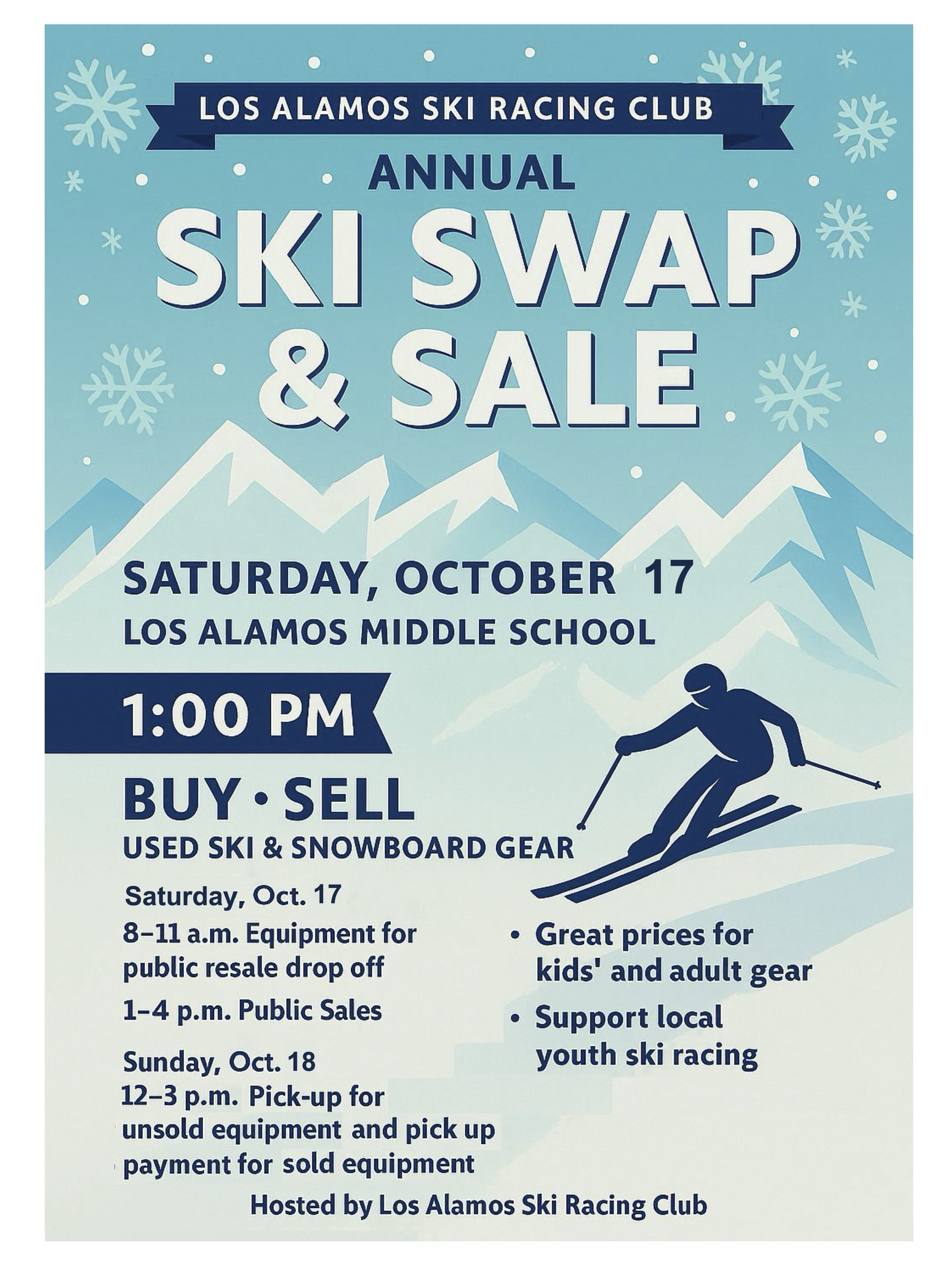 Annual Ski Swap & Sale Set For Oct. 17 At LAMS