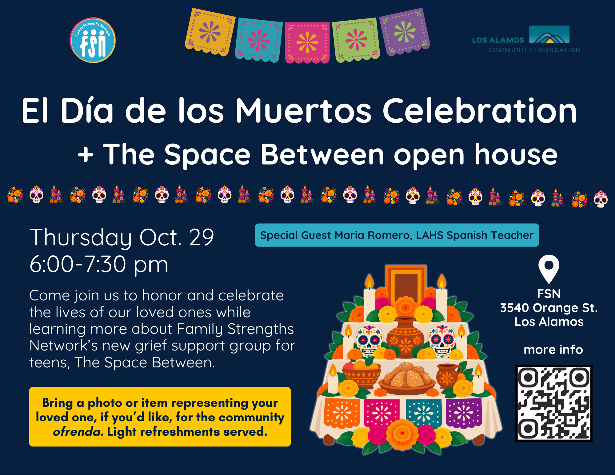 El Dia De Los Muertos Celebration + The Space Between Open House Set For Thursday, Oct. 29
