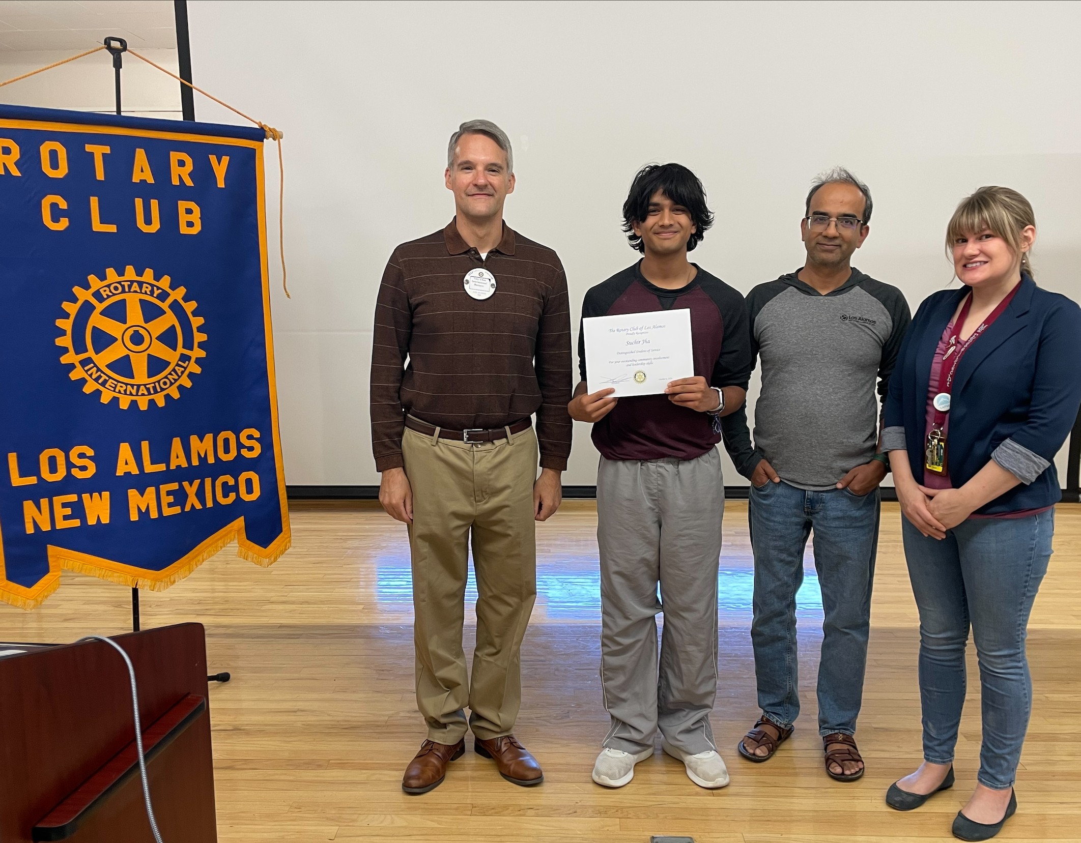 Los Alamos High School Student Suchir Jha Receives A Rotary Distinguished Student Of Service Award