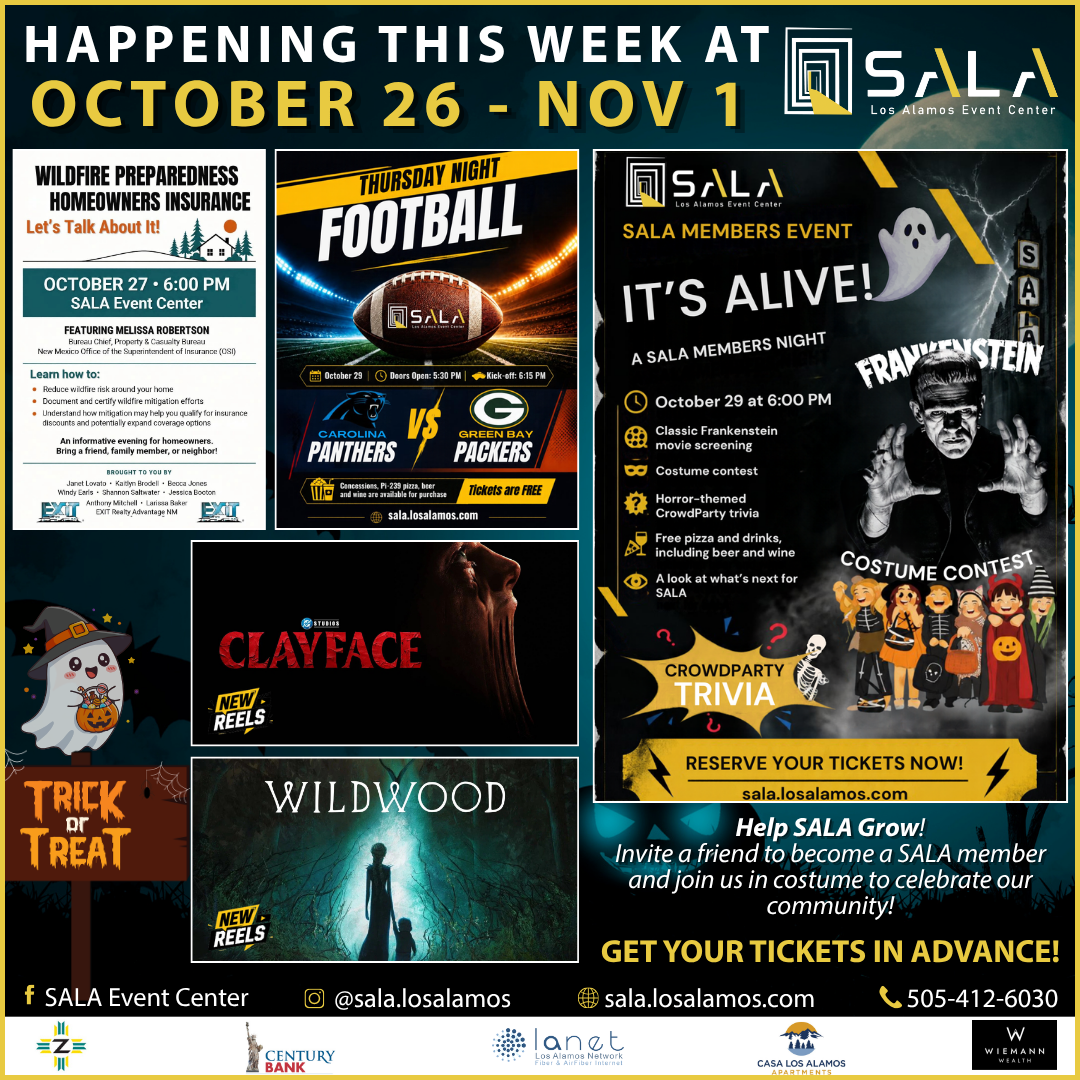 Happening At SALA Oct. 26 – Nov. 1, 2026