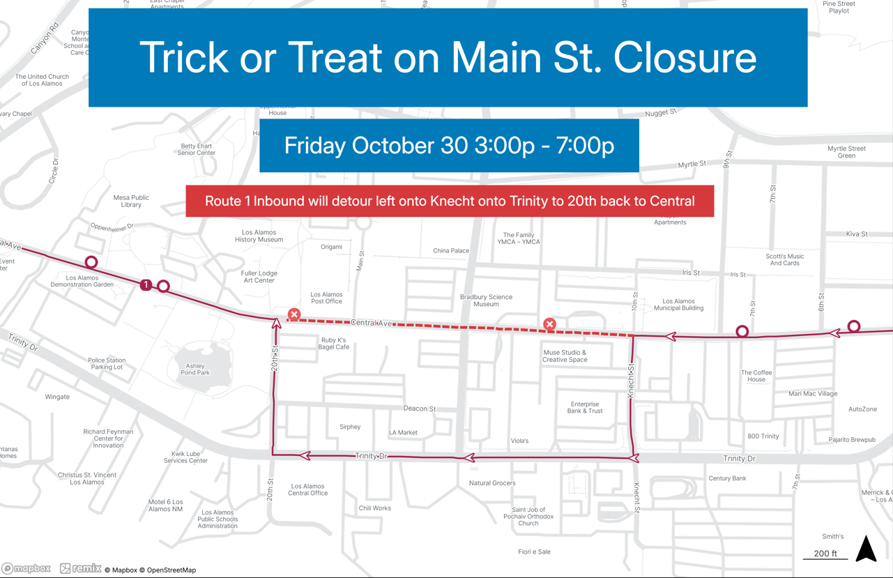 County: Atomic City Transit Announces Change To Route 1 During Oct. 30 Trick Or Treat And Return Nov. 2 Of Route 5 To Full Fixed-Route Service