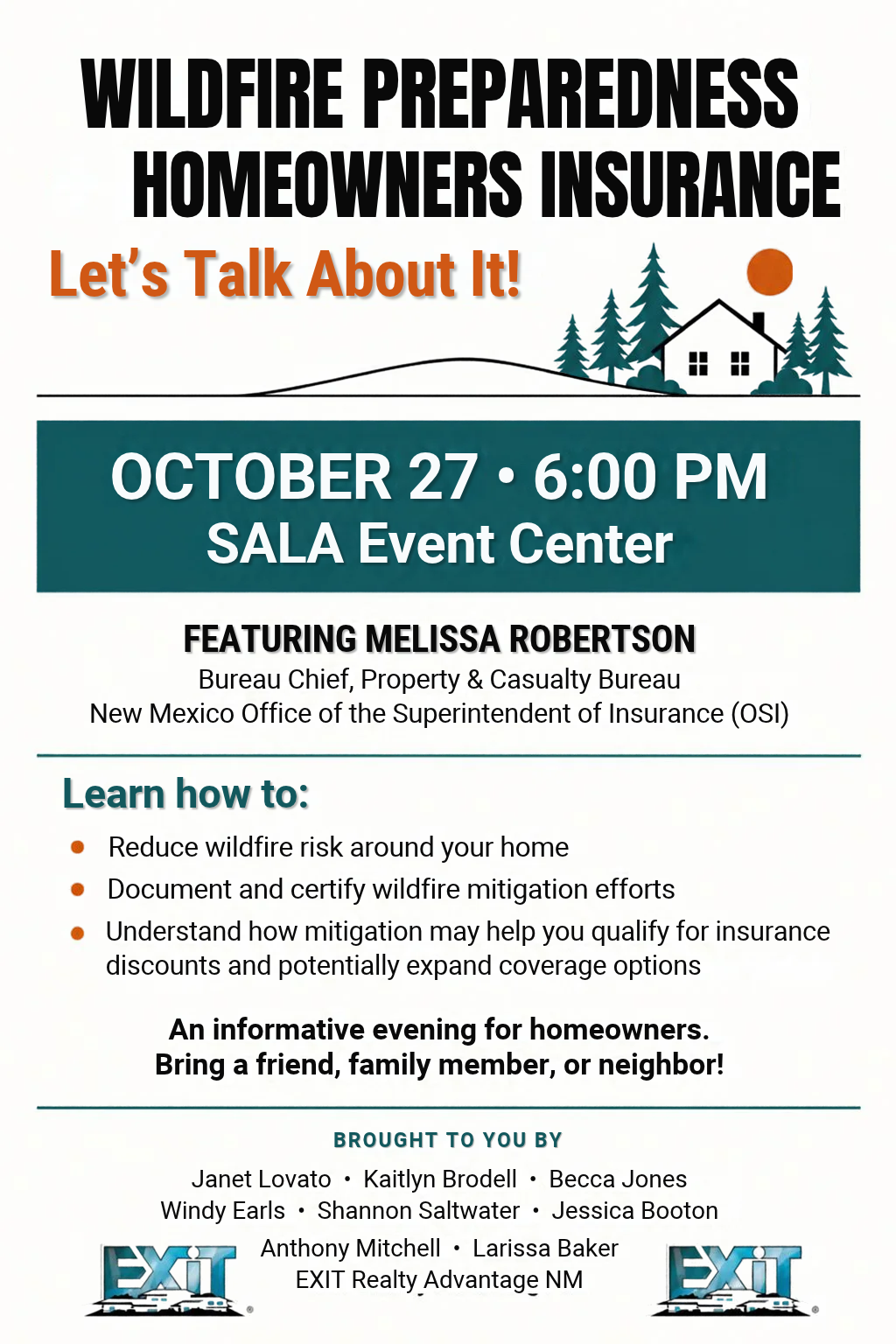 Wildfire Preparedness And Homeowners Insurance – Let’s Talk About It! Oct. 27 At SALA